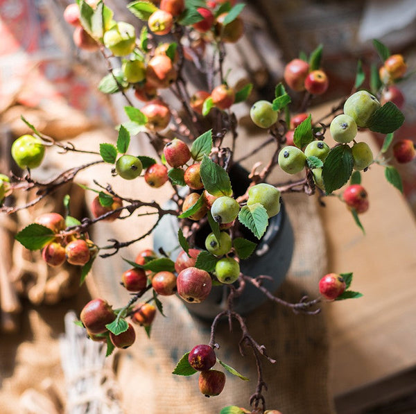 Beautiful Modern Flower Arrangement Ideas for Home Decoration, Apple Branch, Fruit Branch, Table Centerpiece, Simple Artificial Floral for Dining Room-ArtWorkCrafts.com