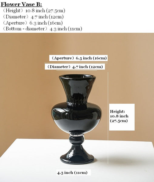 Handmade Modern Vases for Living Room, Modern Glass Vase for Flowers, Mid Century Glass Vases, Unique Decorative Glass Vase, Centerpiece Contemporary Vases on Table-ArtWorkCrafts.com