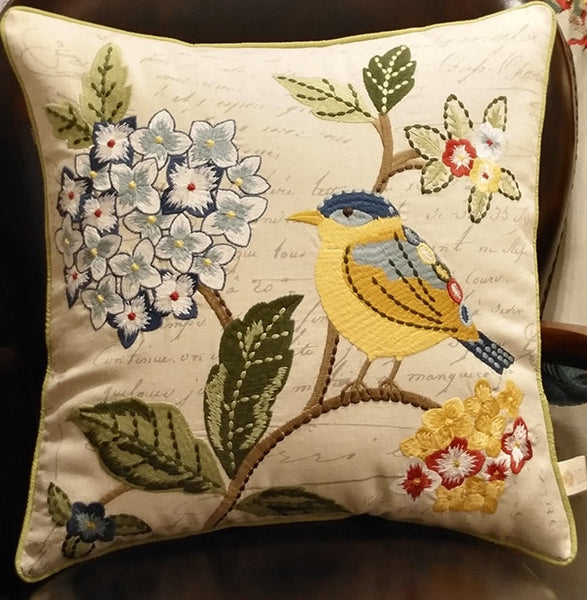Decorative Throw Pillows for Couch, Bird Pillows, Pillows for Farmhouse, Sofa Throw Pillows, Embroidery Throw Pillows, Rustic Pillows-ArtWorkCrafts.com