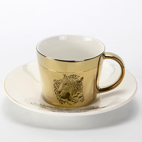 Large Coffee Cups, Tea Cup, Ceramic Coffee Cup, Golden Coffee Cup, Silver Coffee Mug, Coffee Cup and Saucer Set-ArtWorkCrafts.com