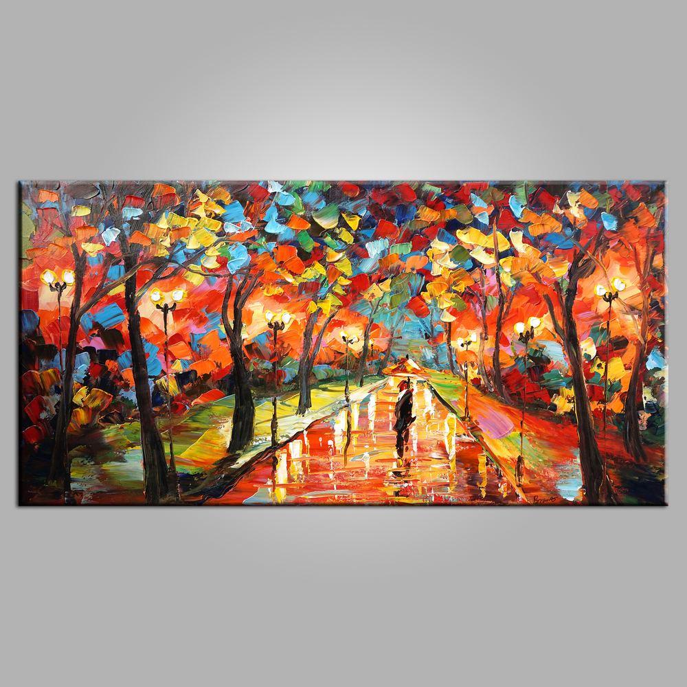 Forest Park Painting, Canvas Art, Living Room Wall Art, Modern Art, Painting for Sale, Contemporary Art, Abstract Art-ArtWorkCrafts.com