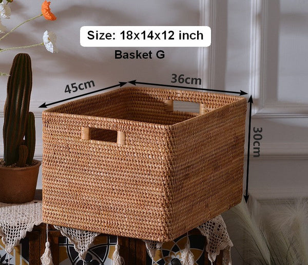 Storage Basket with Lid, Storage Baskets for Toys, Rectangular Storage Basket for Shelves, Storage Baskets for Bathroom, Storage Baskets for Clothes-ArtWorkCrafts.com