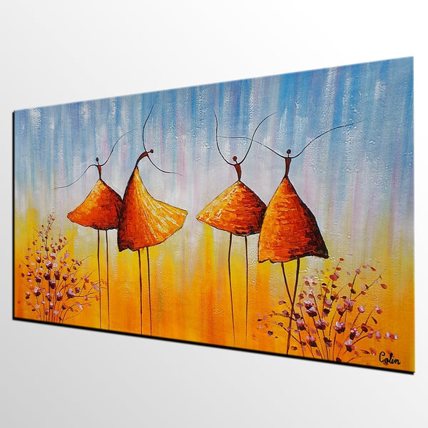 Wall Art Paintings, Paintings for Bedroom, Canvas Abstract Painting, Large Painting for Sale, Ballet Dancer Painting, Abstract Canvas Painting-ArtWorkCrafts.com