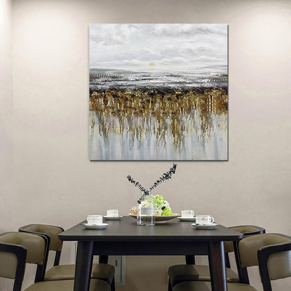 Heavy Texture Painting, Extra Large Paintings for Dining Room, Hand Painted Wall Art Painting, Modern Canvas Paintings for Living Room-ArtWorkCrafts.com