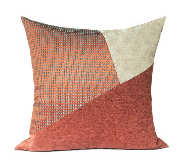 Large Modern Throw Pillows for Couch, Decorative Throw Pillow for Couch, Red Modern Sofa Pillows, Throw Pillows for Modern Living Room-ArtWorkCrafts.com