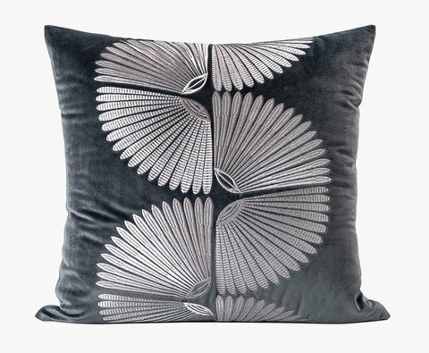 Abstract Feather Pattern Throw Pillows for Couch, Simple Modern Sofa Throw Pillows, Contemporary Throw Pillow for Living Room, Modern Square Pillows-ArtWorkCrafts.com