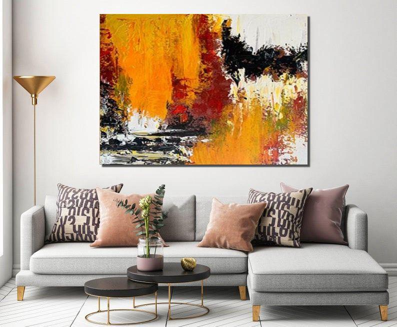 Living Room Wall Art, Modern Wall Art Paintings, Buy Paintings Online, Huge Canvas Painting-ArtWorkCrafts.com