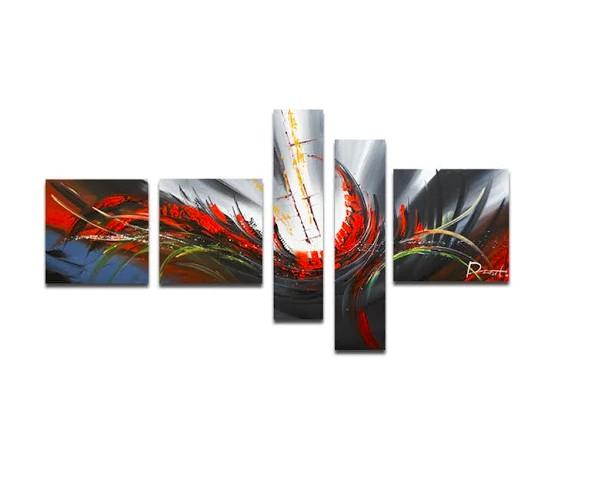 Abstract Canvas Painting, Simple Acrylic Art, 5 Piece Wall Painting, Canvas Painting for Living Room, Contemporary Modern Art-ArtWorkCrafts.com