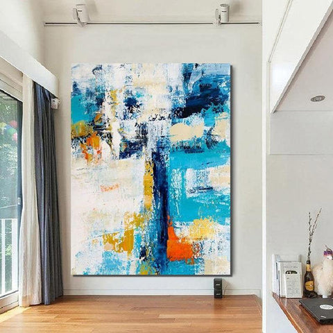 Abstract Canvas Painting, Modern Paintings for Dining Room, Hand Painted Wall Painting, Extra Large Abstract Artwork-ArtWorkCrafts.com
