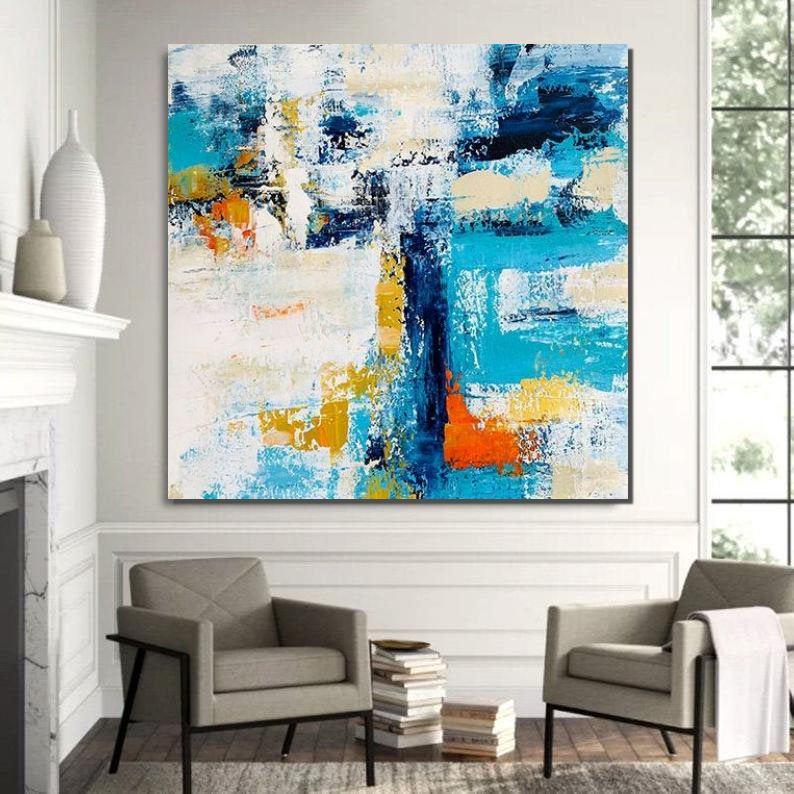 Huge Abstract Artwork, Extra Large Paintings for Living Room, Abstract Wall Art Paintings, Simple Modern Art, Modern Canvas Paintings for Bedroom-ArtWorkCrafts.com
