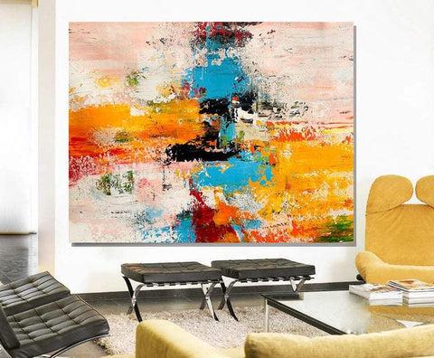 Acrylic Abstract Art, Extra Large Paintings, Modern Abstract Acrylic Painting, Living Room Wall Painting-ArtWorkCrafts.com