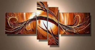 Large Canvas Art Painting, Abstract Acrylic Art on Canvas, 4 Piece Wall Art Paintings, Bedroom Wall Art Ideas, Buy Painting Online-ArtWorkCrafts.com