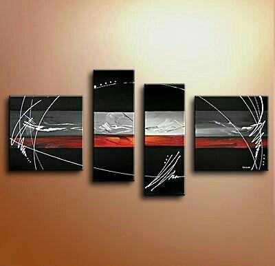 Black Abstract Canvas Art, Extra Large Painting on Canvas, Living Room Wall Art Paintings, Simple Modern Art for Sale-ArtWorkCrafts.com