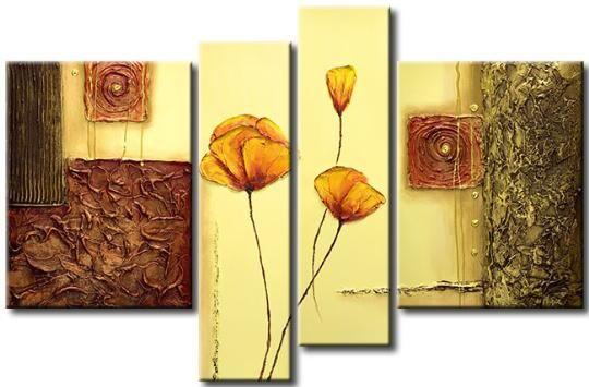 Flower Abstract Painting, Large Acrylic Painting on Canvas, Abstract Flower Painting, Dining Room Wall Art Paintings-ArtWorkCrafts.com