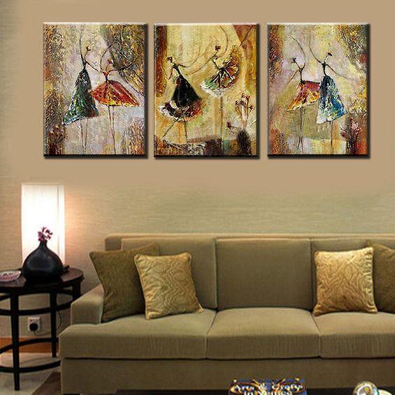 Abstract Acrylic Painting, Ballet Dancers Painting, Canvas Painting for Dining Room, Modern Paintings for Sale-ArtWorkCrafts.com