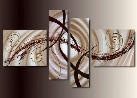 Simple Canvas Art Painting, Abstract Acrylic Paintings, 4 Piece Wall Art, Simple Modern Art, Large Paintings for Bedroom, Buy Painting Online-ArtWorkCrafts.com