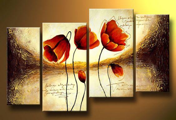 Flower Abstract Painting, Large Acrylic Painting, Flower Abstract Painting, Bedroom Wall Art Paintings, Buy Art Online-ArtWorkCrafts.com