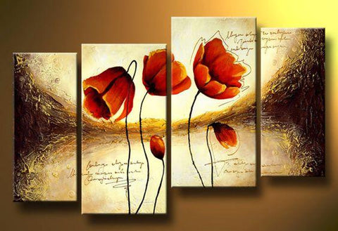 Flower Abstract Painting, Large Acrylic Painting, Flower Abstract Painting, Bedroom Wall Art Paintings, Buy Art Online-ArtWorkCrafts.com