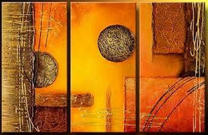 Heavy Texture Acrylic Painting, Dining Room Wall Art Paintings, 3 Piece Art Painting, Heavy Texture Paintings, Contemporary Wall Art Painting-ArtWorkCrafts.com