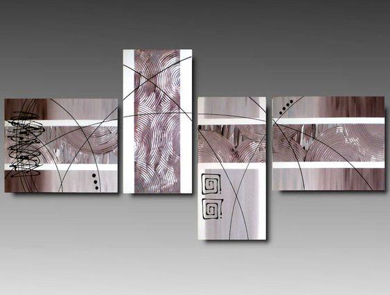 Paintings for Living Room, Abstract Acrylic Painting, Simple Modern Art, Large Painting on Canvas, 4 Piece Painting, Modern Wall Art Paintings-ArtWorkCrafts.com