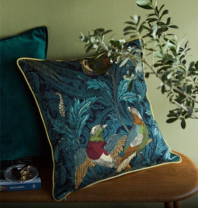 Nightingales Cotton Pillow Cover, Beautiful Decorative Throw Pillows, Decorative Sofa Pillows for Living Room, Bird Decorative Pillows-ArtWorkCrafts.com
