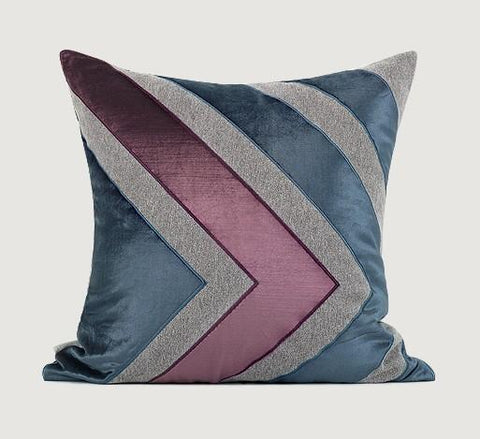 Purple Gray Decorative Pillows for Couch, Large Modern Throw Pillows, Modern Sofa Pillows, Contemporary Throw Pillows for Living Room-ArtWorkCrafts.com