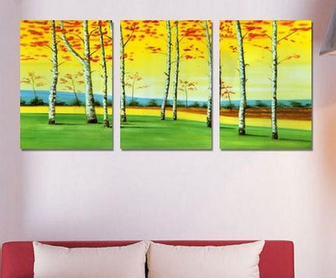 Landscape Painting, Autumn Art, Canvas Painting, Wall Art, Large Painting, Living Room Wall Art, Modern Art, 3 Piece Wall Art, Abstract Painting, Home Art Decor-ArtWorkCrafts.com