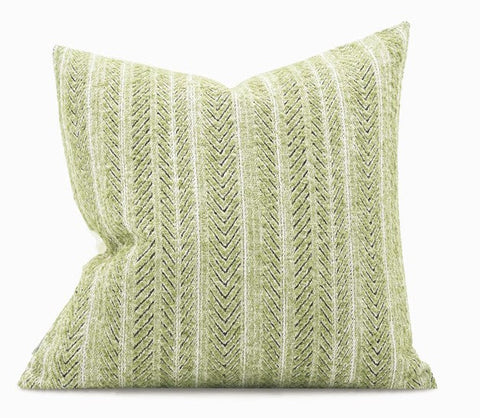 Morocco Green White Modern Sofa Pillows, Large Square Modern Throw Pillows for Couch, Large Decorative Throw Pillows, Simple Throw Pillow for Interior Design-ArtWorkCrafts.com