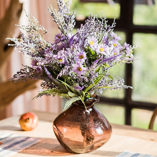 Myosotis Lovegrass, Daisy, Salvia, Beautiful Spring Flower Arrangement for Living Room, Ctreative Modern Artificial Floral for Home Decoration-ArtWorkCrafts.com