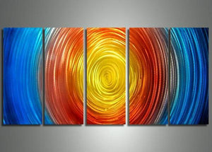 Acrylic Painting Abstract, Living Room Wall Art Paintings, Modern Contemporary Art, Colorful Lines-ArtWorkCrafts.com