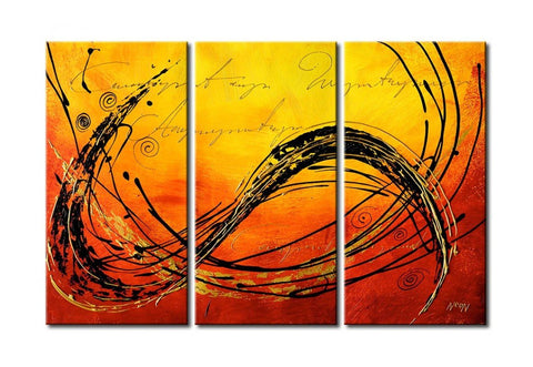 3 Piece Wall Painting, Modern Contemporary Paintings, Acrylic Abstract Paintings, Wall Art Paintings-ArtWorkCrafts.com