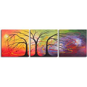 Acrylic Painting Abstract, 3 Piece Wall Art, Paintings for Living Room, Landscape Paintings, Hand Painted Canvas Painting-ArtWorkCrafts.com