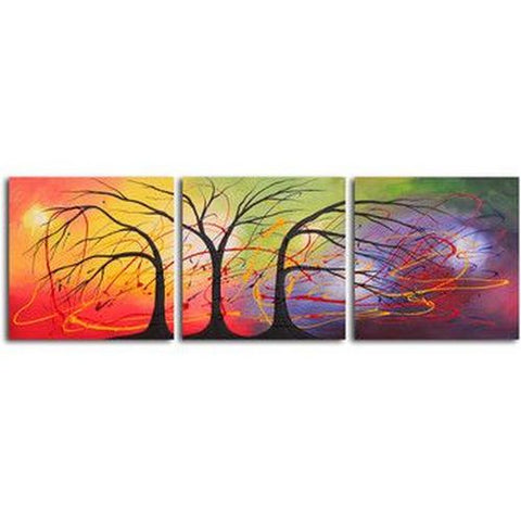 Acrylic Painting Abstract, 3 Piece Wall Art, Paintings for Living Room, Landscape Paintings, Hand Painted Canvas Painting-ArtWorkCrafts.com