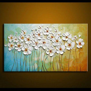 Flower Paintings, Texture Painting, Palette Knife Painting, Acrylic Flower Art, Wall Art Paintings-ArtWorkCrafts.com