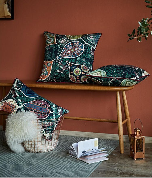 Leaves Pattern Cotton Pillow Cover, Home Decorative Throw Pillow, Sofa Pillows, Home Decoration-ArtWorkCrafts.com