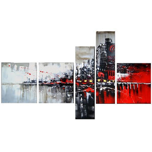 Living Room Wall Art, Cityscape Painting, Modern Paintings, Contemporary Wall Art Painting, Acrylic Artwork-ArtWorkCrafts.com