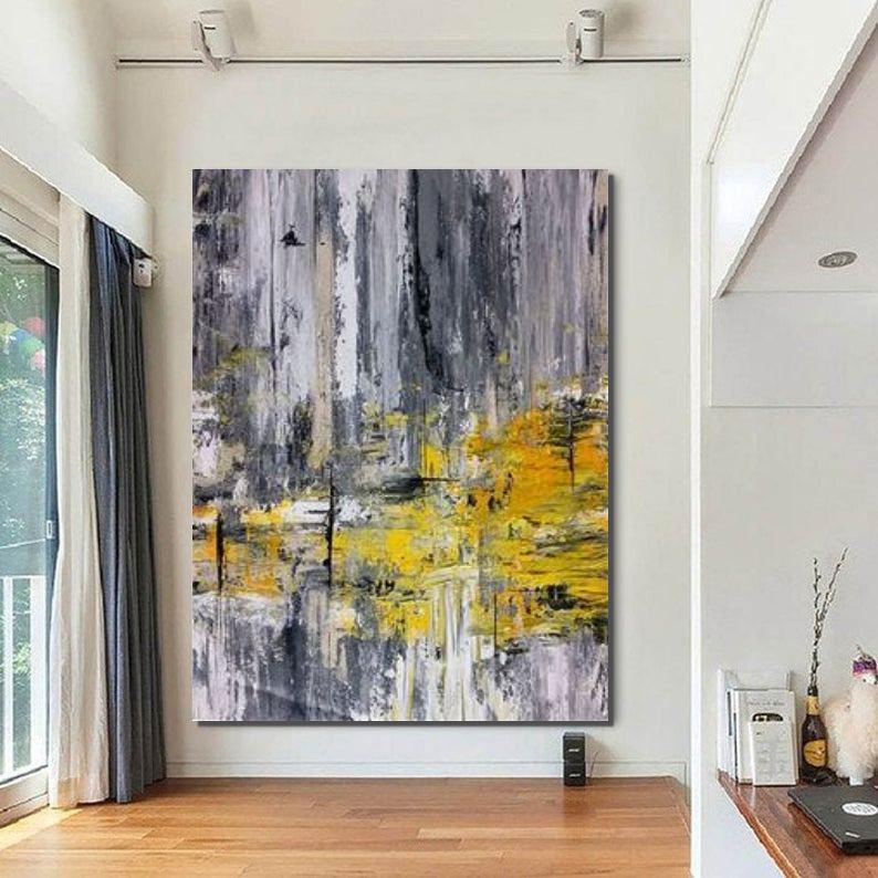 Living Room Wall Art, Extra Large Acrylic Painting, Modern Contemporary Abstract Artwork-ArtWorkCrafts.com