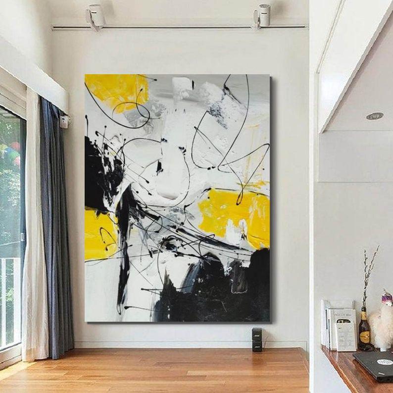 Large Contemporary Canvas Painting, Modern Acrylic Artwork, Wall Art for Living Room, Hand Painted Wall Art Painting-ArtWorkCrafts.com