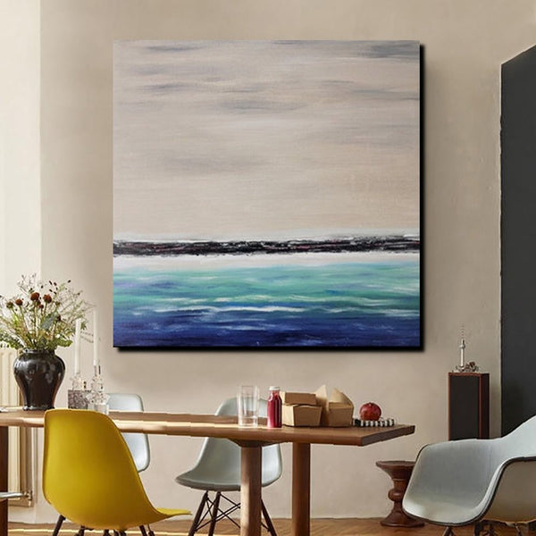 Living Room Wall Art Painting, Original Landscape Paintings, Large Paintings for Sale, Simple Abstract Paintings, Seascape Acrylic Paintings-ArtWorkCrafts.com