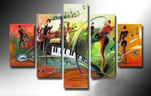 Music Painting, Modern Abstract Painting, Hand Painted Abstract Painting, Acrylic Painting on Canvas-ArtWorkCrafts.com