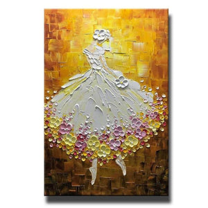 Modern Paintings, Contemporary Art, Texture Artwork, Palette Knife Canvas Paintings, Ballet Dancer Painting, Acrylic Painting Abstract-ArtWorkCrafts.com