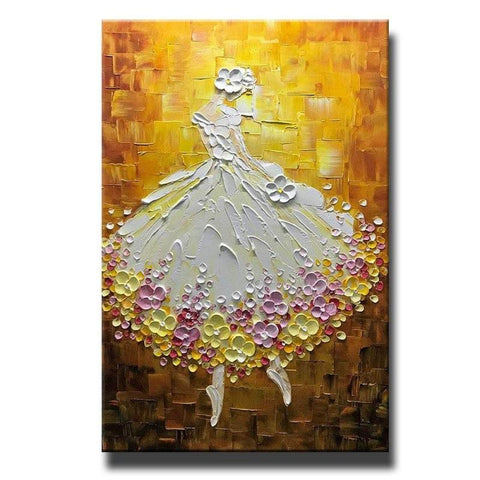 Modern Paintings, Contemporary Art, Texture Artwork, Palette Knife Canvas Paintings, Ballet Dancer Painting, Acrylic Painting Abstract-ArtWorkCrafts.com