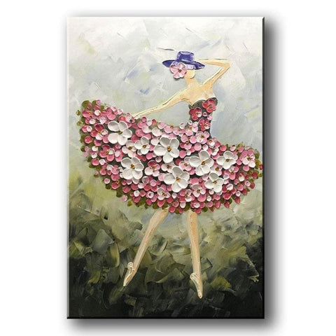 Acrylic Painting Abstract, Pretty Woman Painting, Modern Contemporary Paintings, Palette Knife Painting-ArtWorkCrafts.com