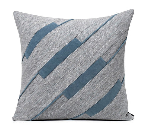 Grey Blue Decorative Pillows, Grey Throw Pillow for Couch, Simple Modern Sofa Pillows, Modern Throw Pillows for Couch-ArtWorkCrafts.com