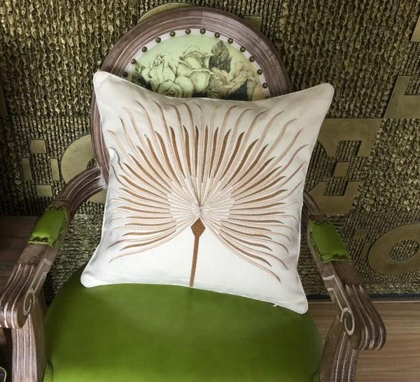 Cotton Throw Pillows, Embroider Decorative Throw Pillow, Modern Sofa Pillows, Thow Pillows for Couch-ArtWorkCrafts.com