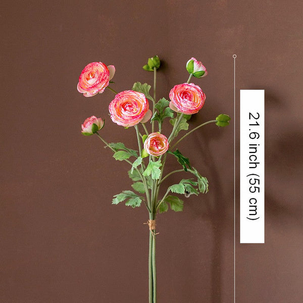 Ranunculus Asiaticus Flowers, Simple Modern Floral Arrangement Ideas for Home Decoration, Spring Artificial Floral for Dining Room, Bedroom Flower Arrangement Ideas-ArtWorkCrafts.com