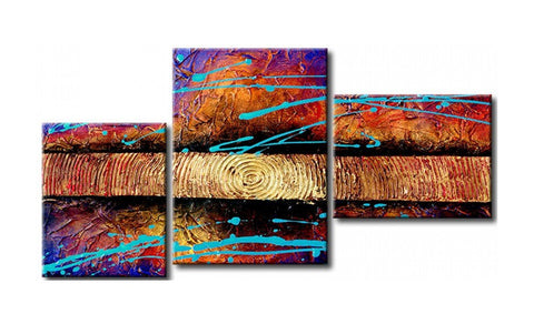 Texture Painting, 3 Piece Wall Art, Abstract Acrylic Paintings, Hand Painted Artwork, Acrylic Painting Abstract-ArtWorkCrafts.com