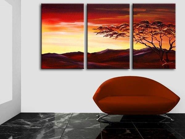 Landscape Painting, Forest Tree Painting, Canvas Art Painting, 3 Piece Wall Art-ArtWorkCrafts.com