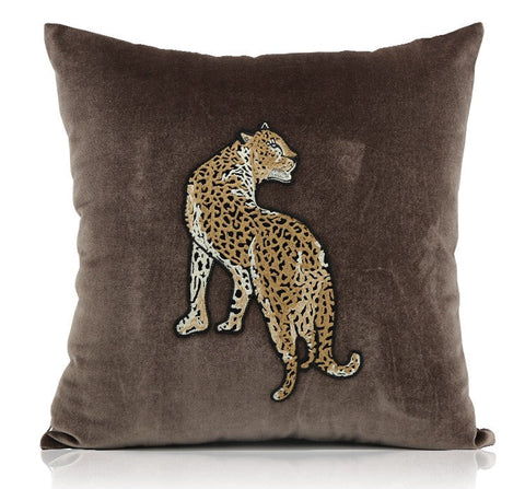 Modern Sofa Pillows, Contemporary Throw Pillows, Cheetah Decorative Throw Pillows, Decorative Pillows for Living Room-ArtWorkCrafts.com