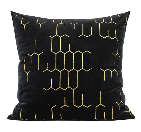 Large Decorative Throw Pillows for Couch, Modern Sofa Throw Pillows, Black Abstract Contemporary Throw Pillow for Living Room-ArtWorkCrafts.com